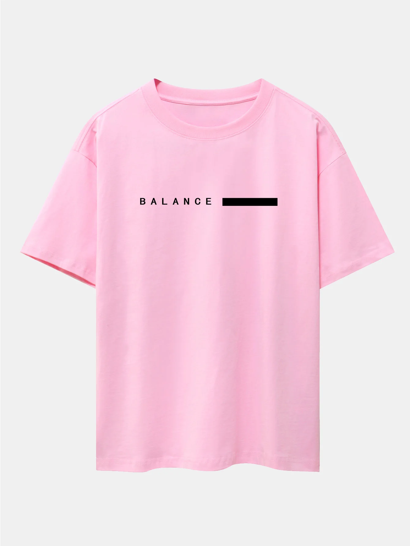 Balance Streifen Druck Drop Shoulder Oversize T-Shirt - Image 4