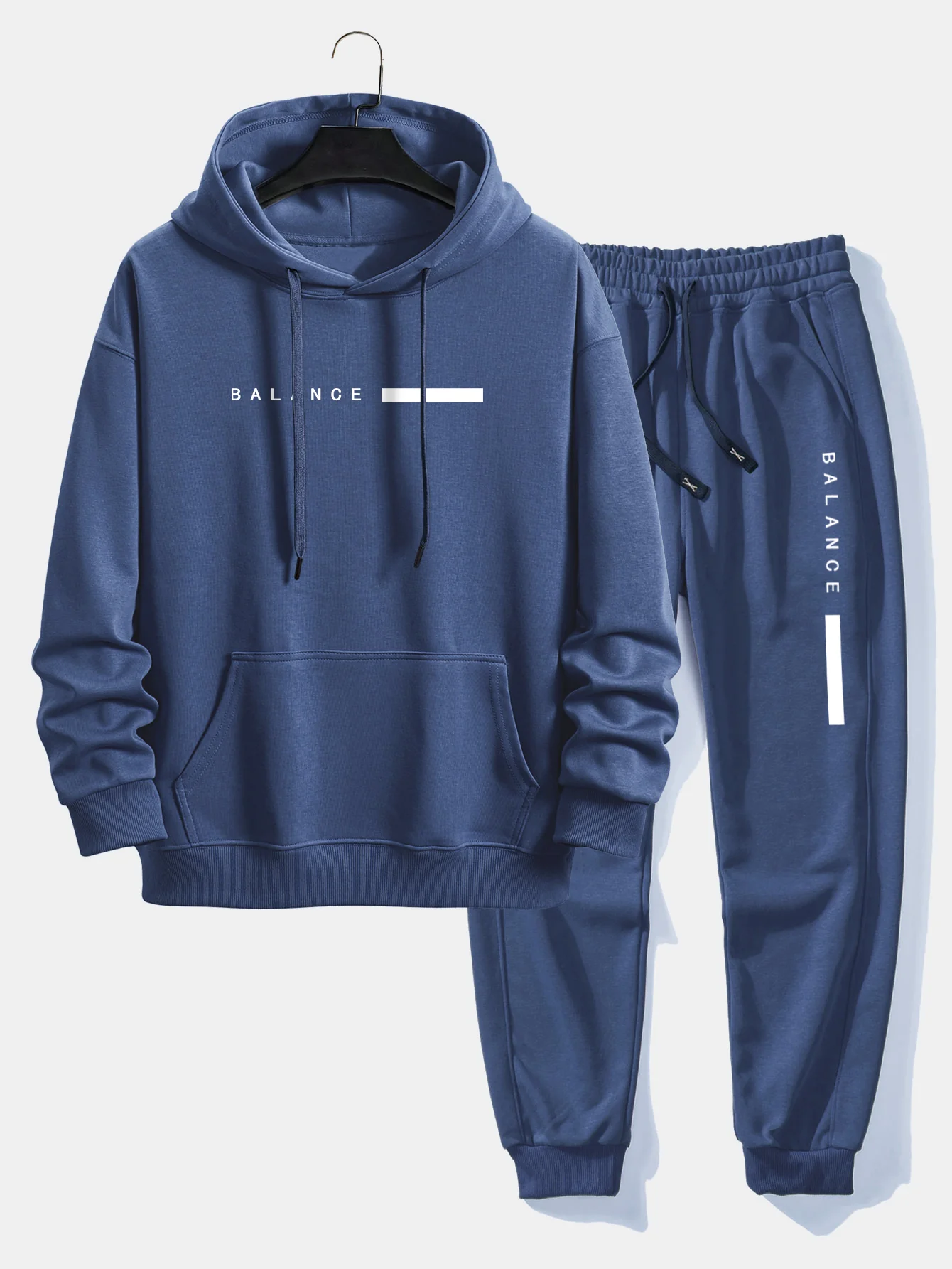 Balance Streifen Druck Relaxed Fit Hoodie & Jogginghose - Image 6