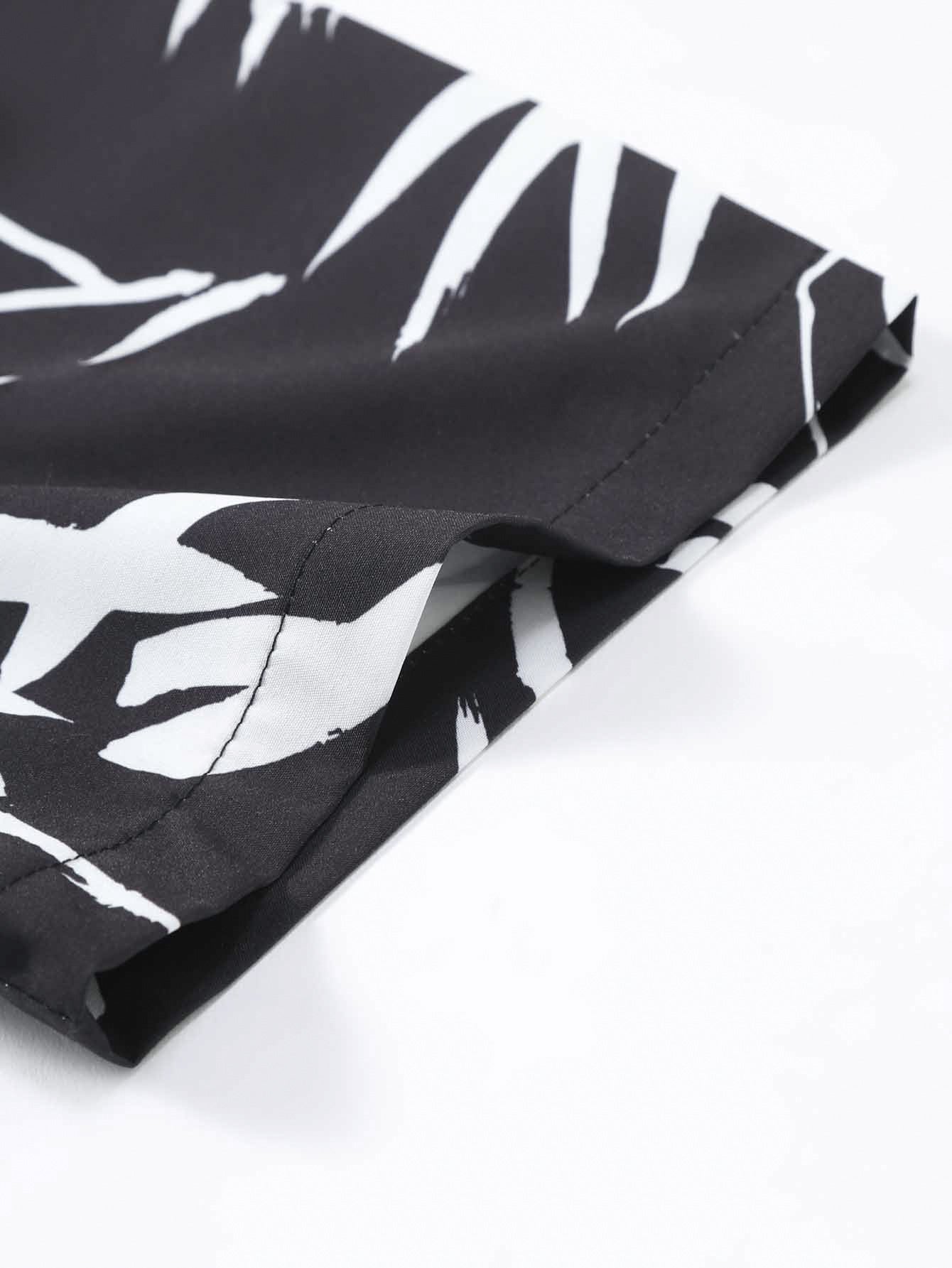 Bamboo Leaves Print Button Up Shirt - Image 5