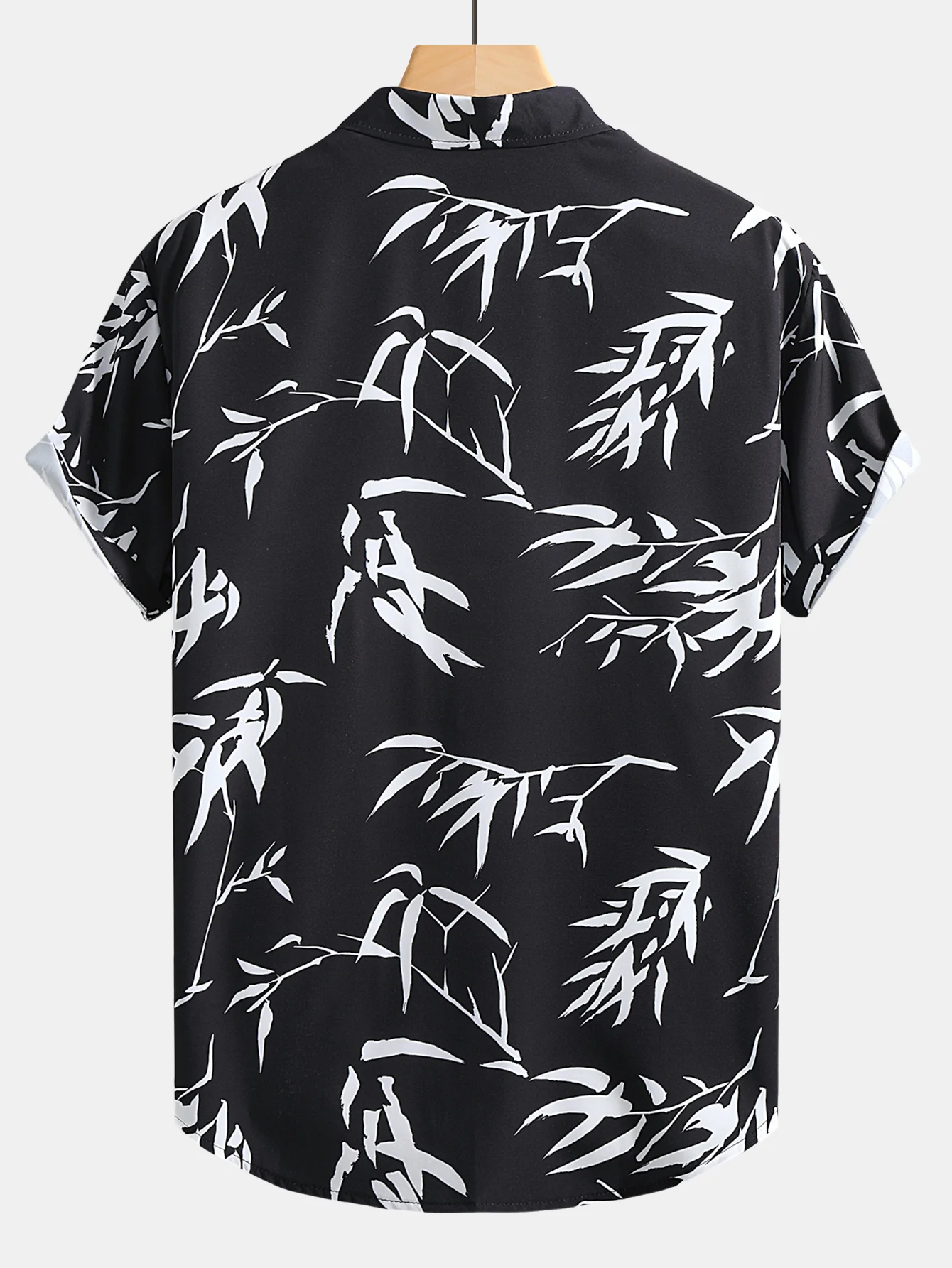 Bamboo Leaves Print Button Up Shirt - Image 2
