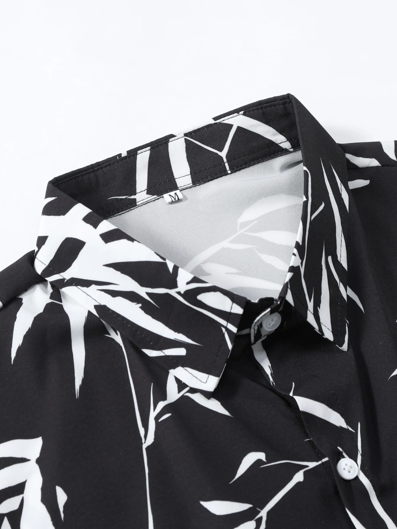 Bamboo Leaves Print Button Up Shirt - Image 3