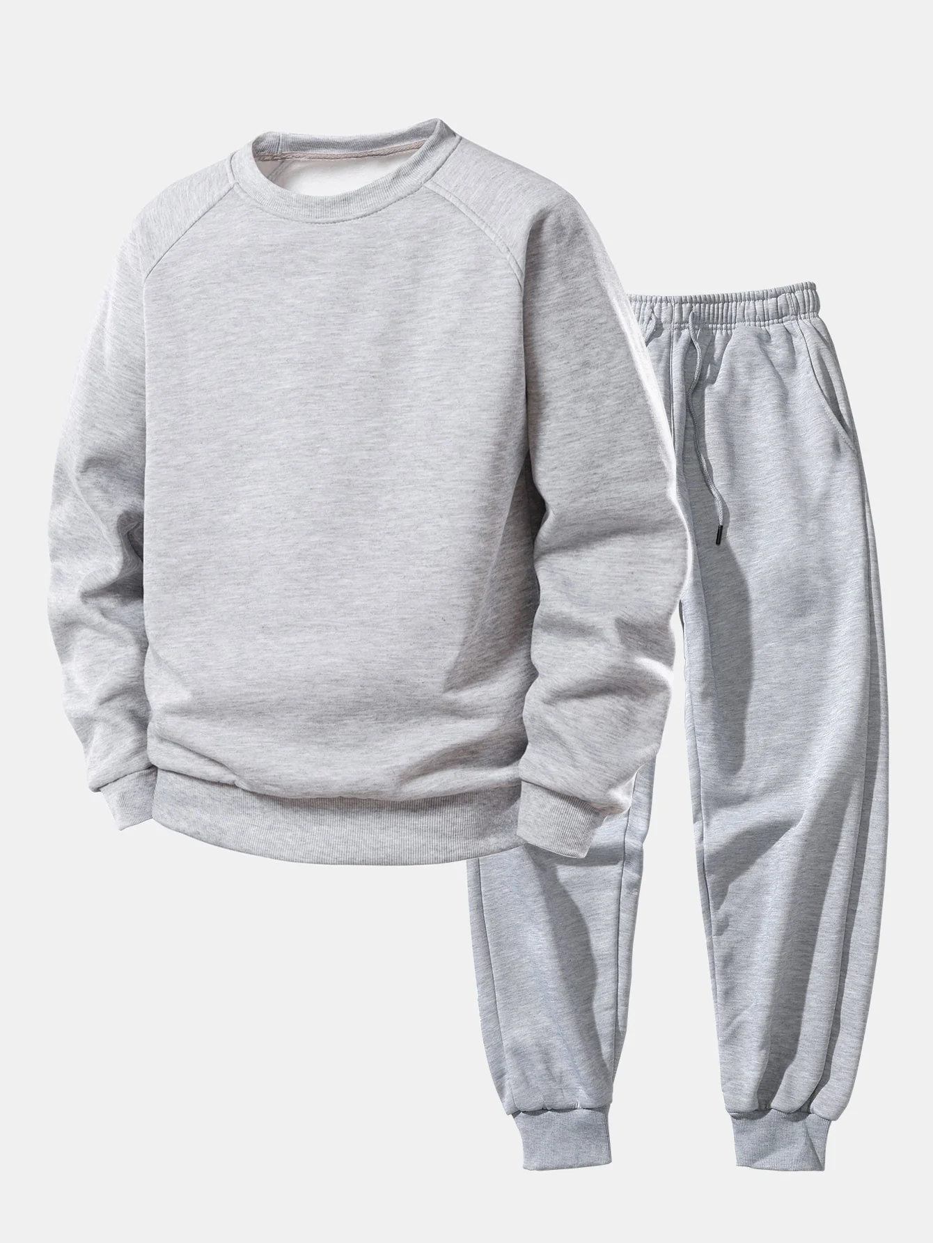 Basic Sweatshirt mit Rundhalsausschnitt & Jogginghose