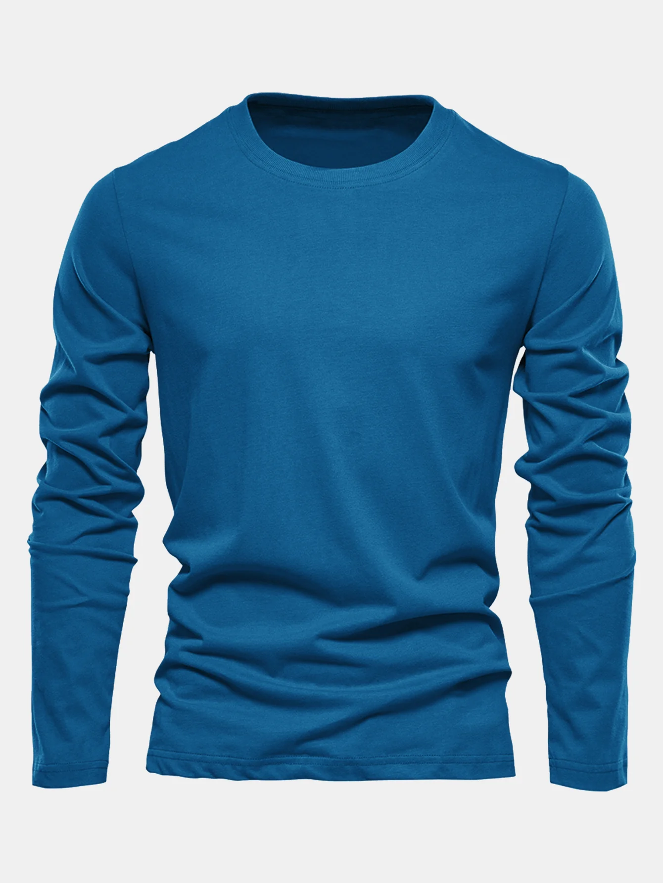 Basic Langarm Baumwoll-T-Shirt - Image 7