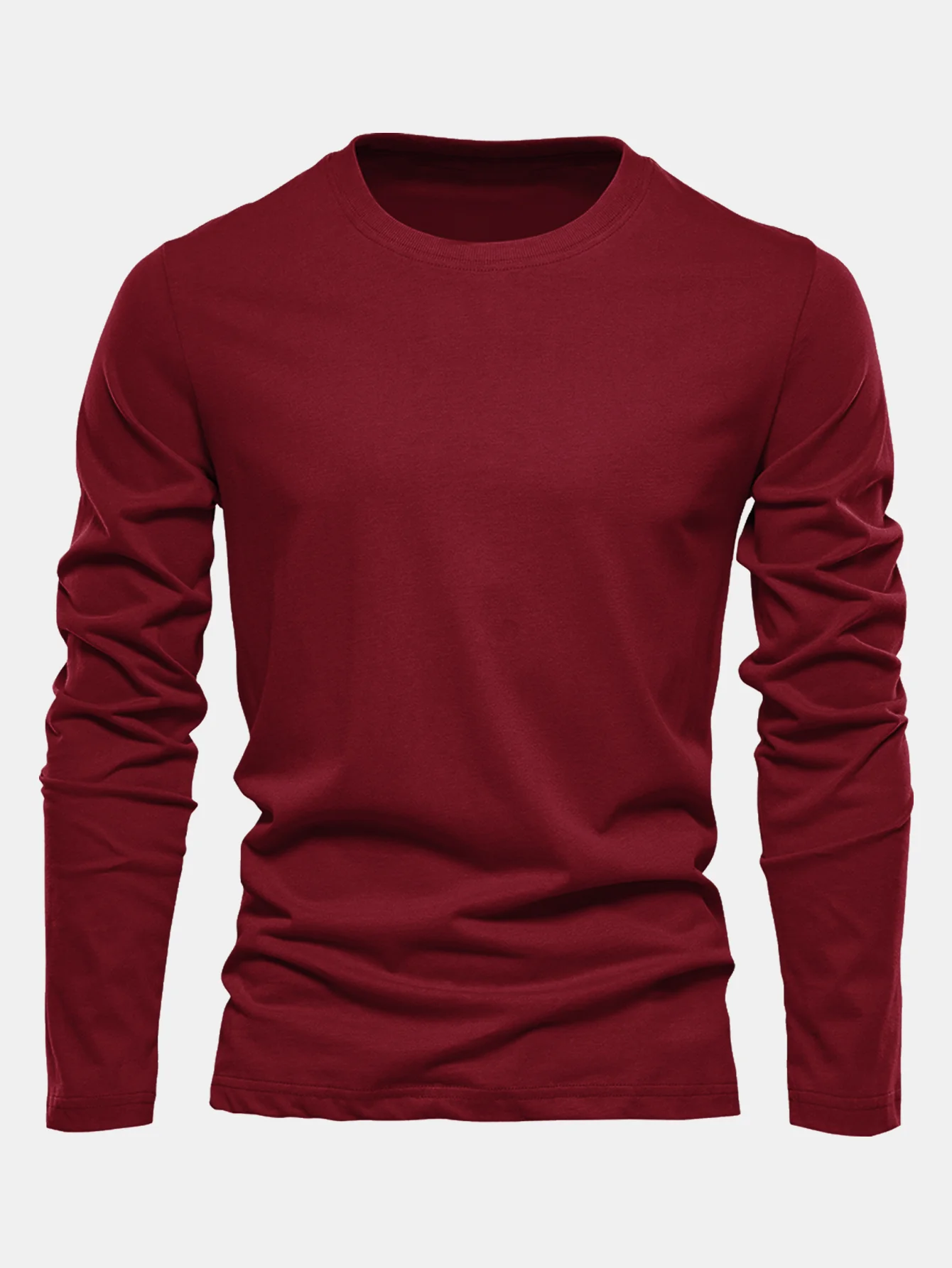 Basic Langarm Baumwoll-T-Shirt - Image 8