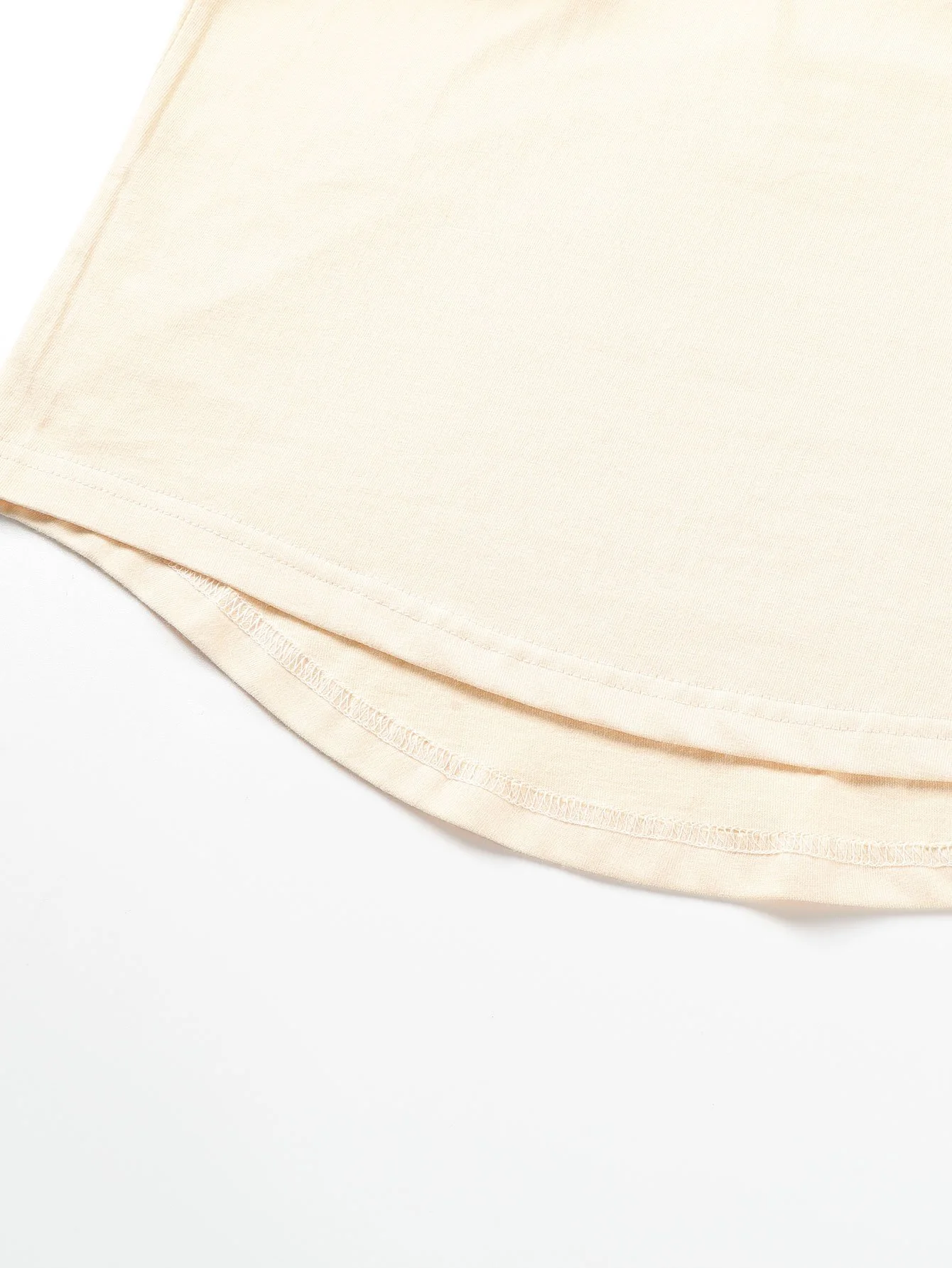 Basic Langarm Schwergewicht Bogen Saum T-Shirt - Image 11