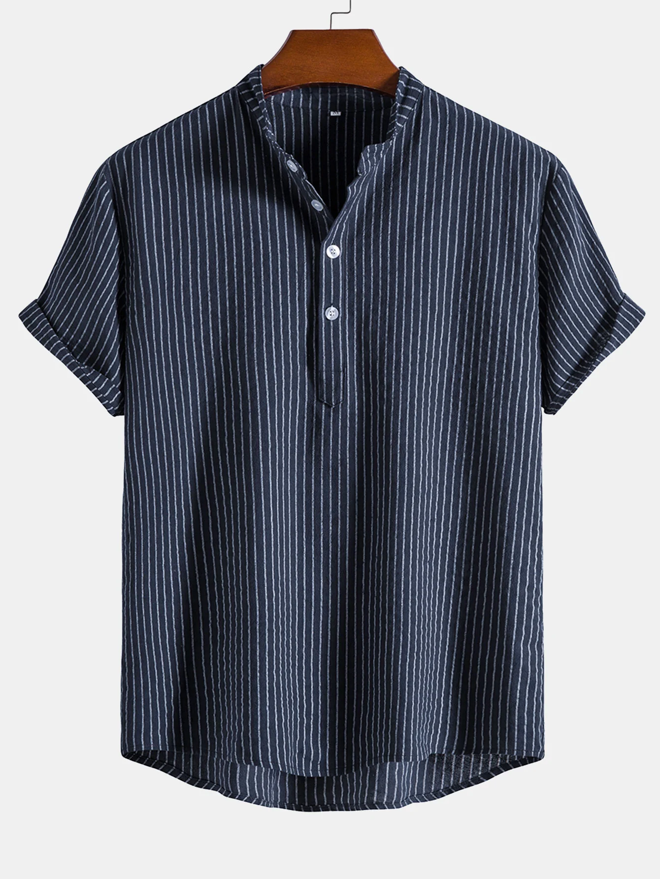 Männer gestreifte Henley-Shirts - Image 3