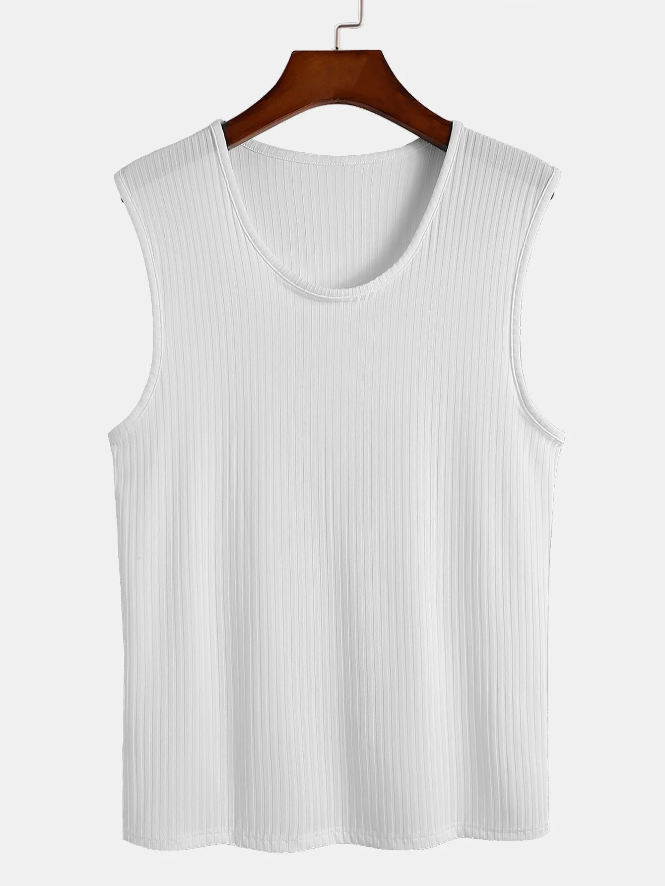 Basic Ripp-Ärmelloses Muskelshirt