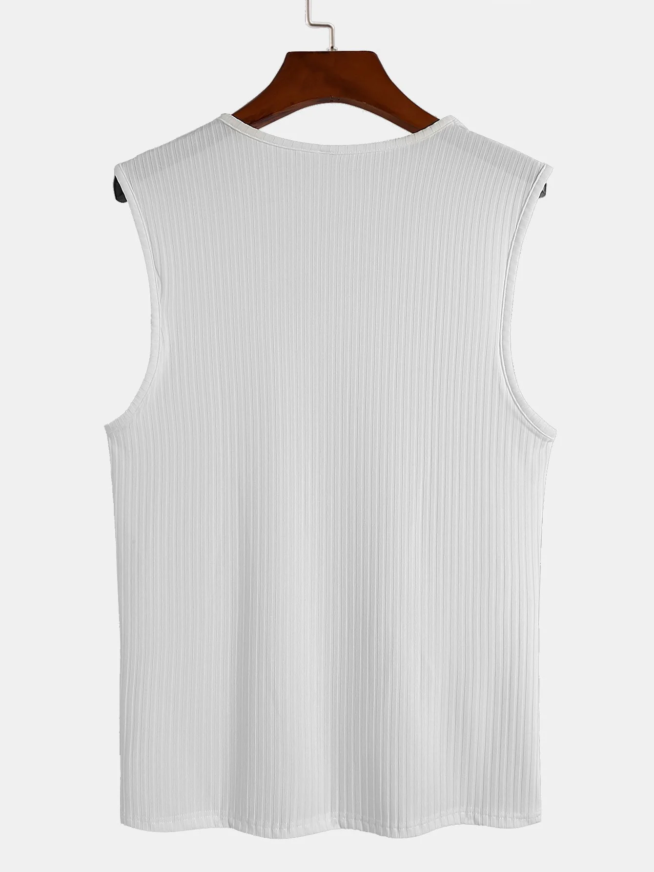 Basic Ripp-Ärmelloses Muskelshirt - Image 6
