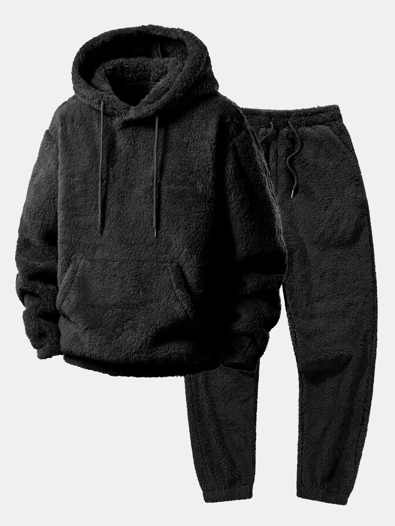 Basic Teddy Hoodie & Teddy Jogger Pants - Image 3