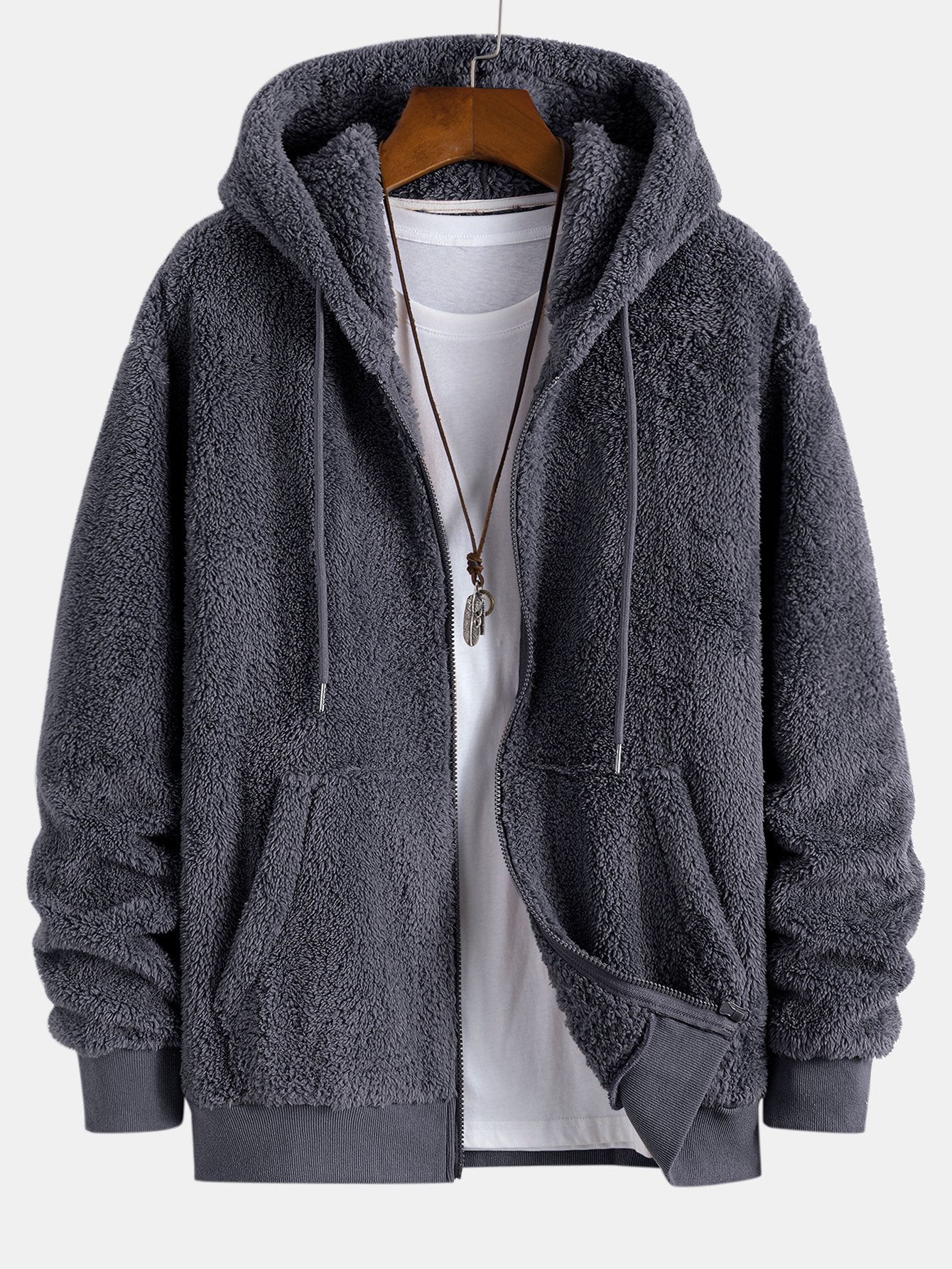 Basic Teddy Zip-Up Hoodie - Image 2