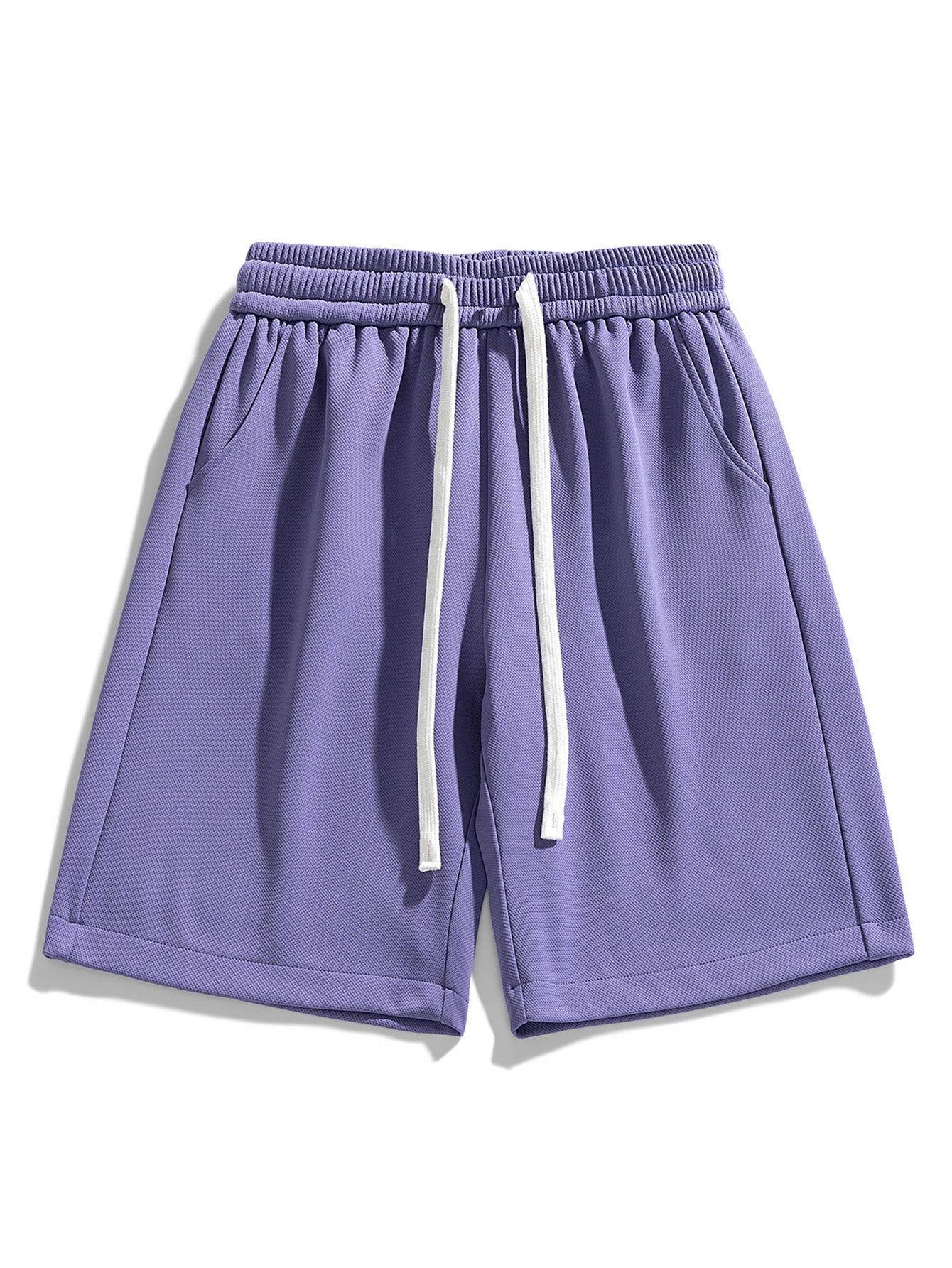 Basic Textured Drawstring Shorts - Image 13