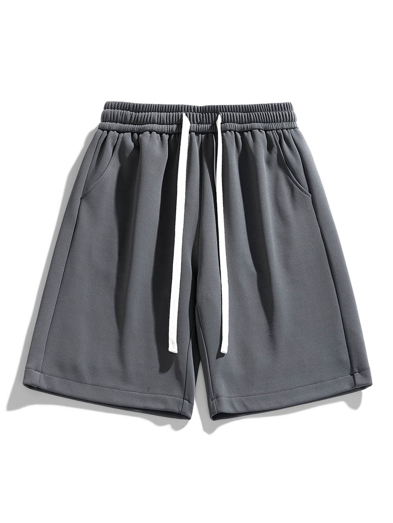 Basic Textured Drawstring Shorts - Image 5