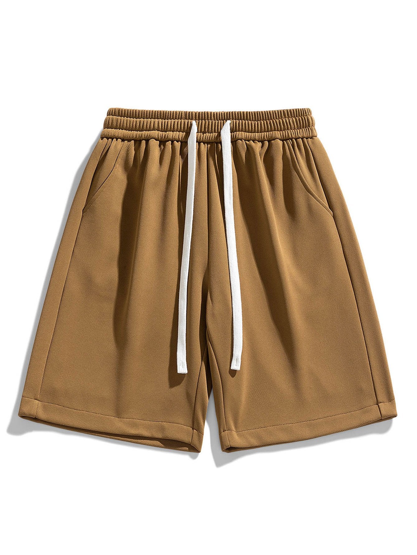 Basic Textured Drawstring Shorts - Image 7