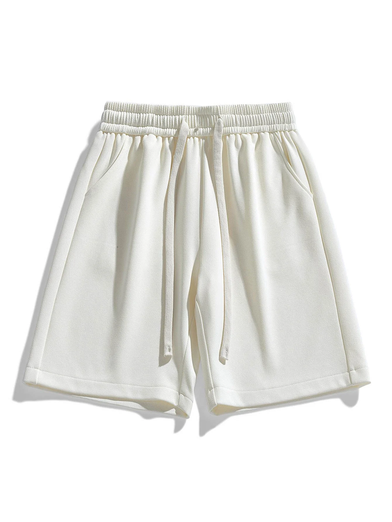 Basic Textured Drawstring Shorts - Image 9