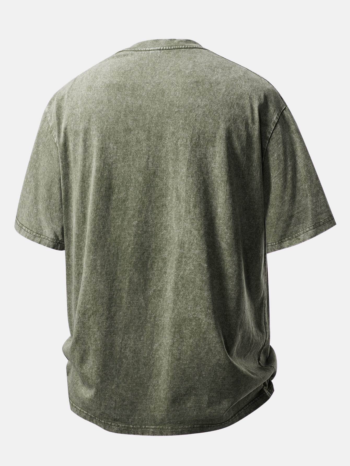 Basic Washed Distressed Drop Shoulder Oversize T-Shirt - Image 10