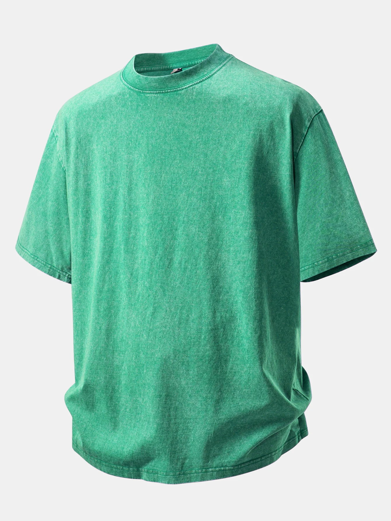 Basic Washed Distressed Drop Shoulder Oversize T-Shirt - Image 15