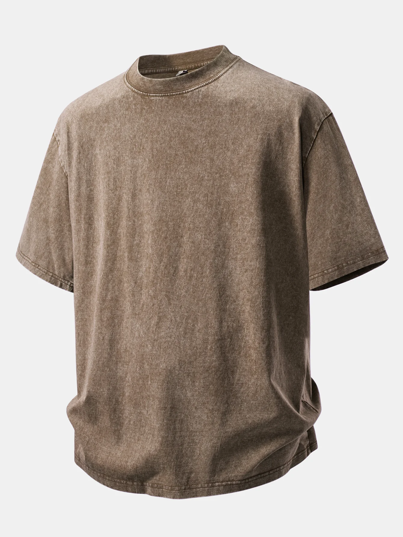 Basic Washed Distressed Drop Shoulder Oversize T-Shirt - Image 3
