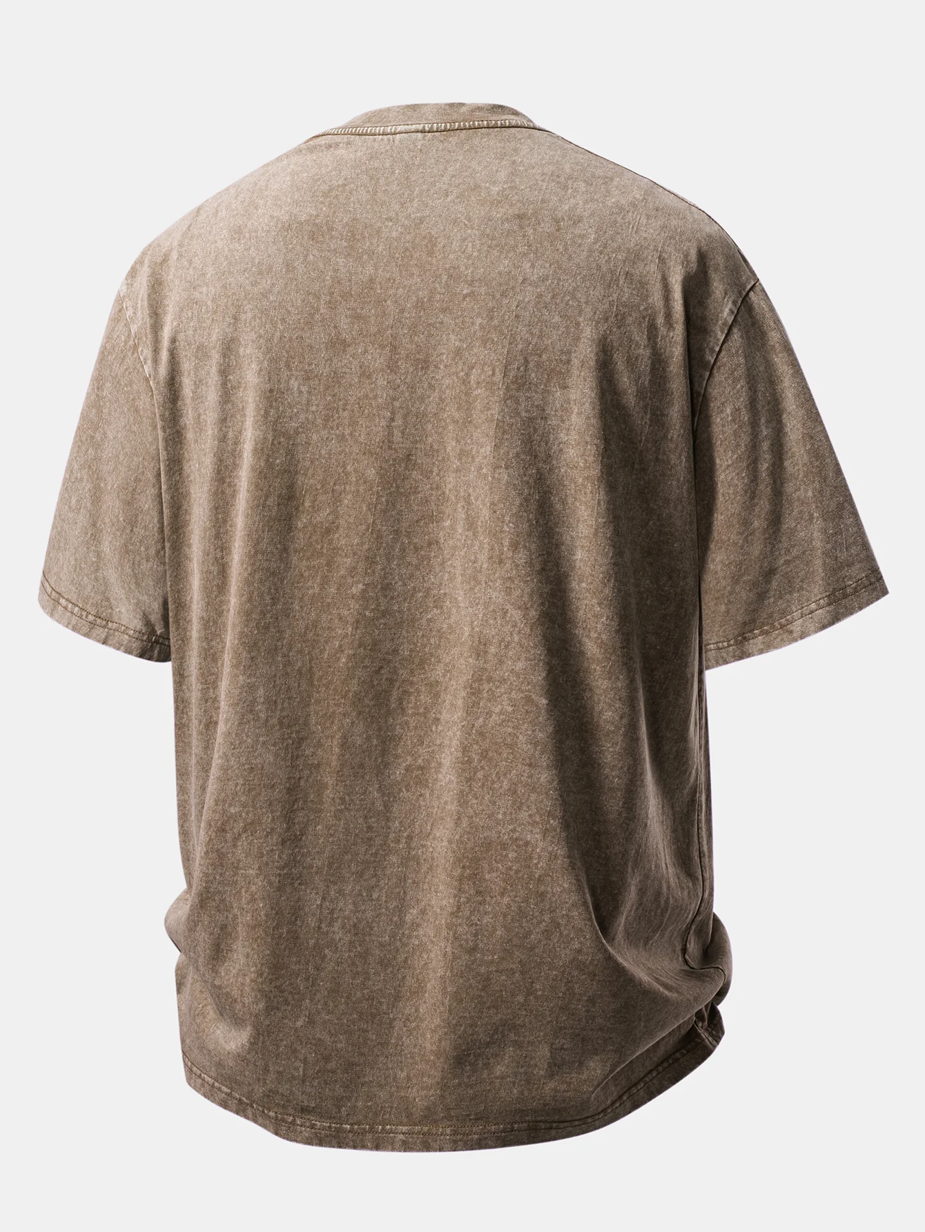 Basic Washed Distressed Drop Shoulder Oversize T-Shirt - Image 4