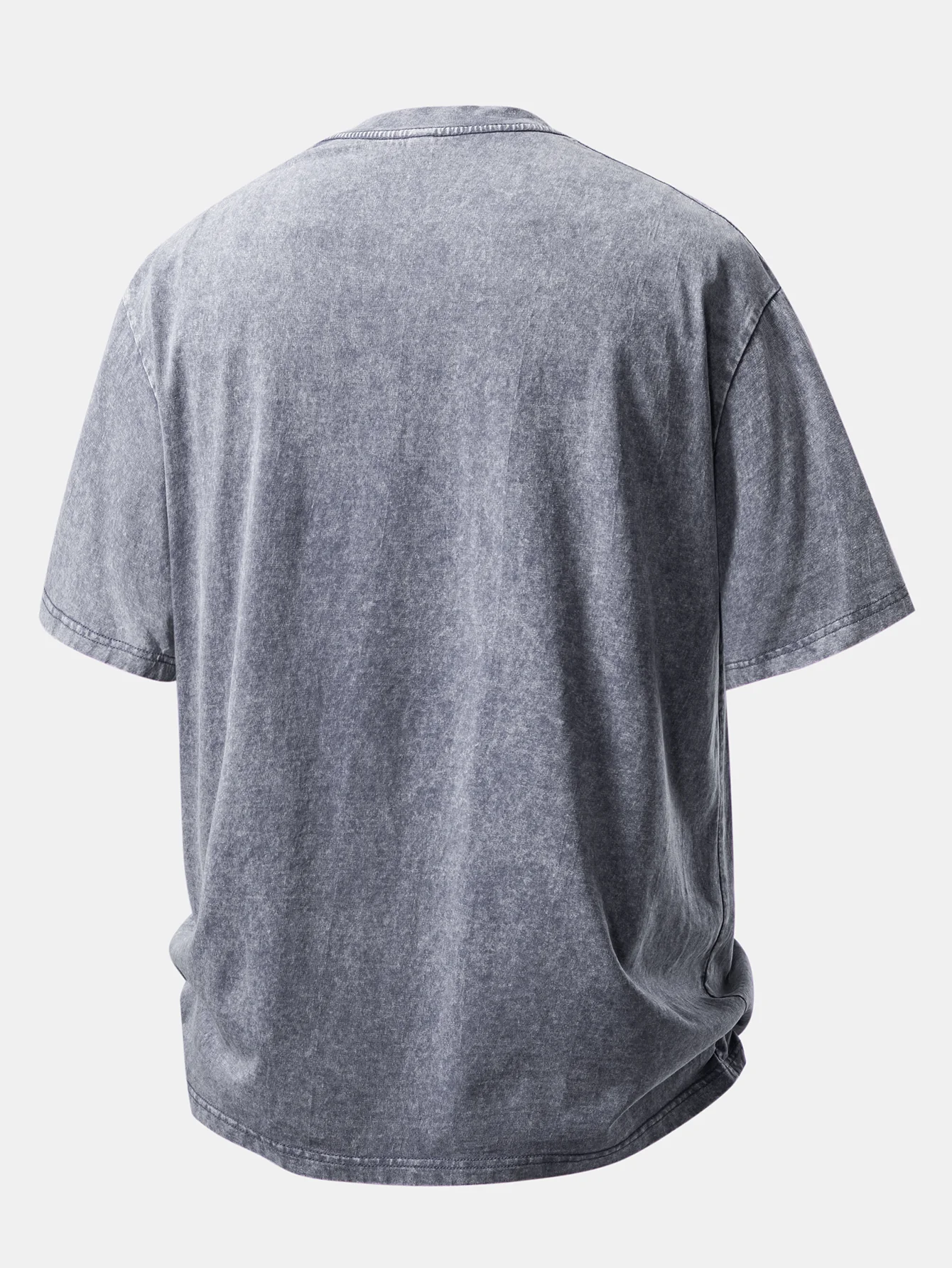 Basic Washed Distressed Drop Shoulder Oversize T-Shirt - Image 8