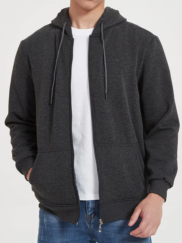 Basic Zip Durch Hoodie - Image 7