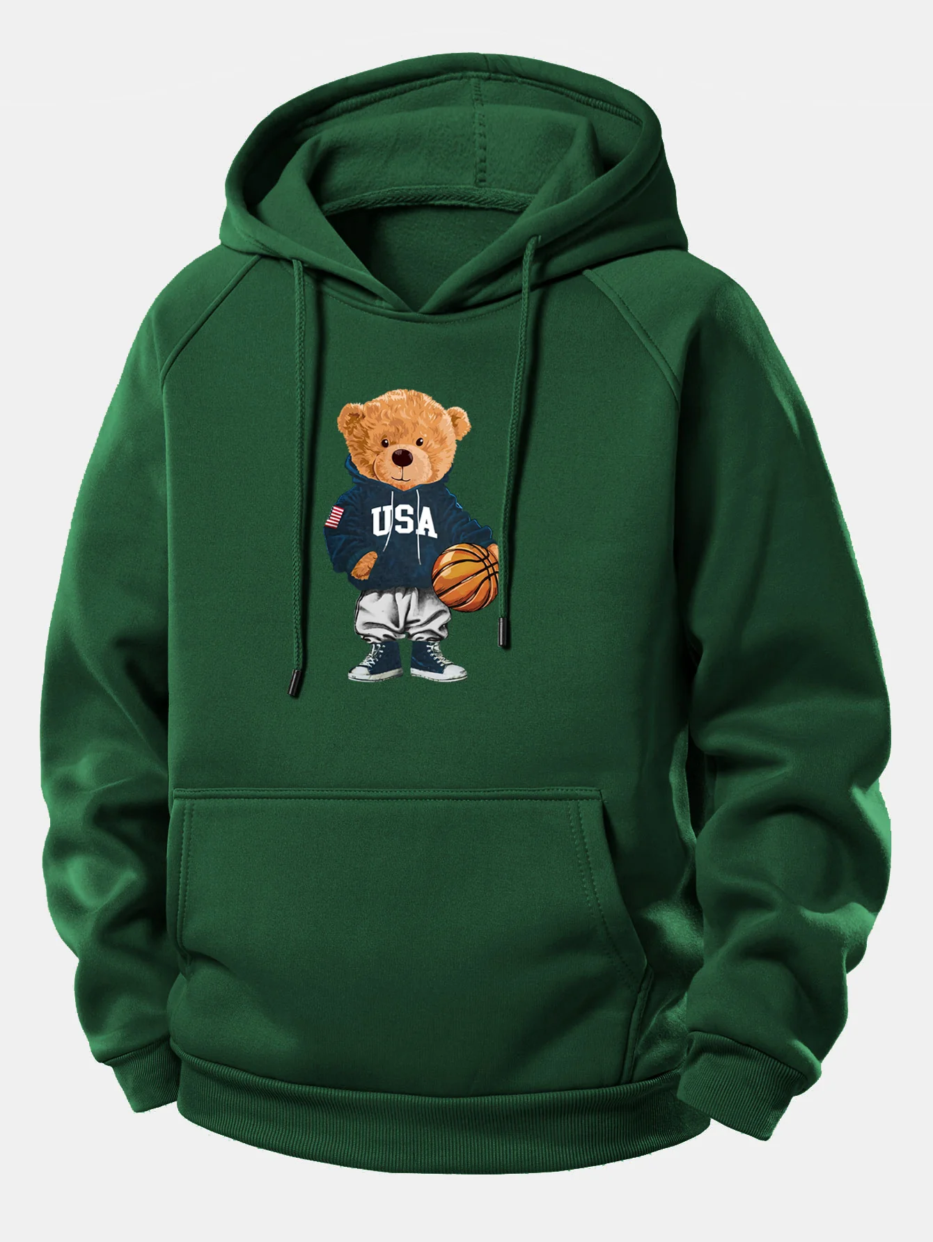 Basketball Bär Druck Kordelzug Kapuzenpullover - Image 10