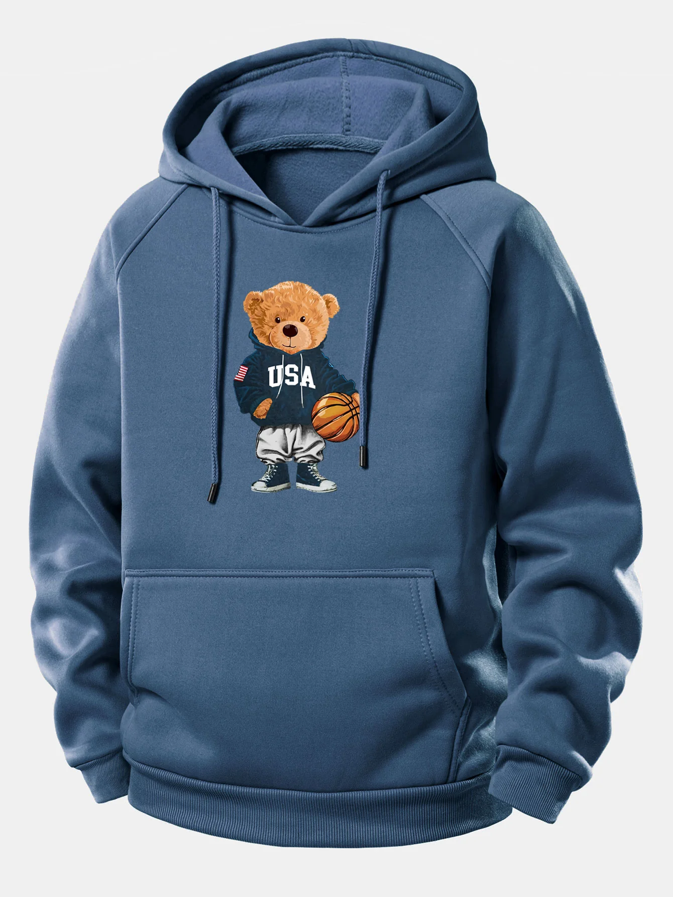 Basketball Bär Druck Kordelzug Kapuzenpullover - Image 11