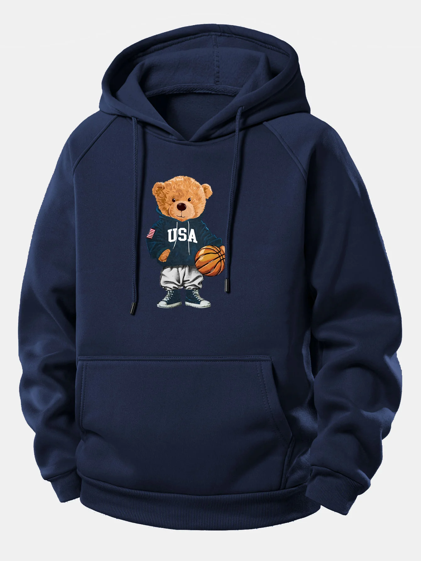 Basketball Bär Druck Kordelzug Kapuzenpullover - Image 5