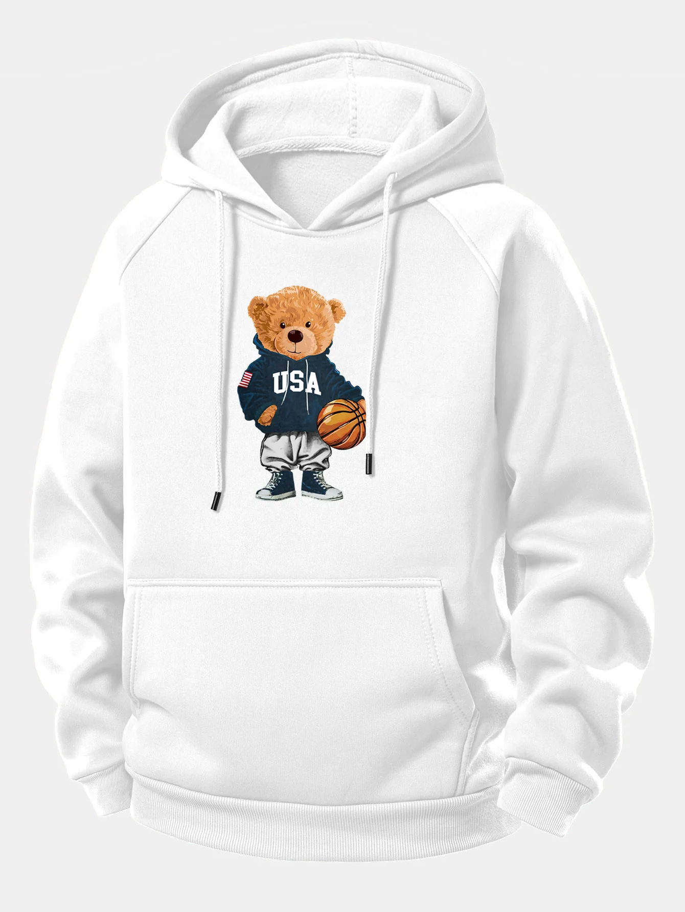 Basketball Bär Druck Kordelzug Kapuzenpullover - Image 6