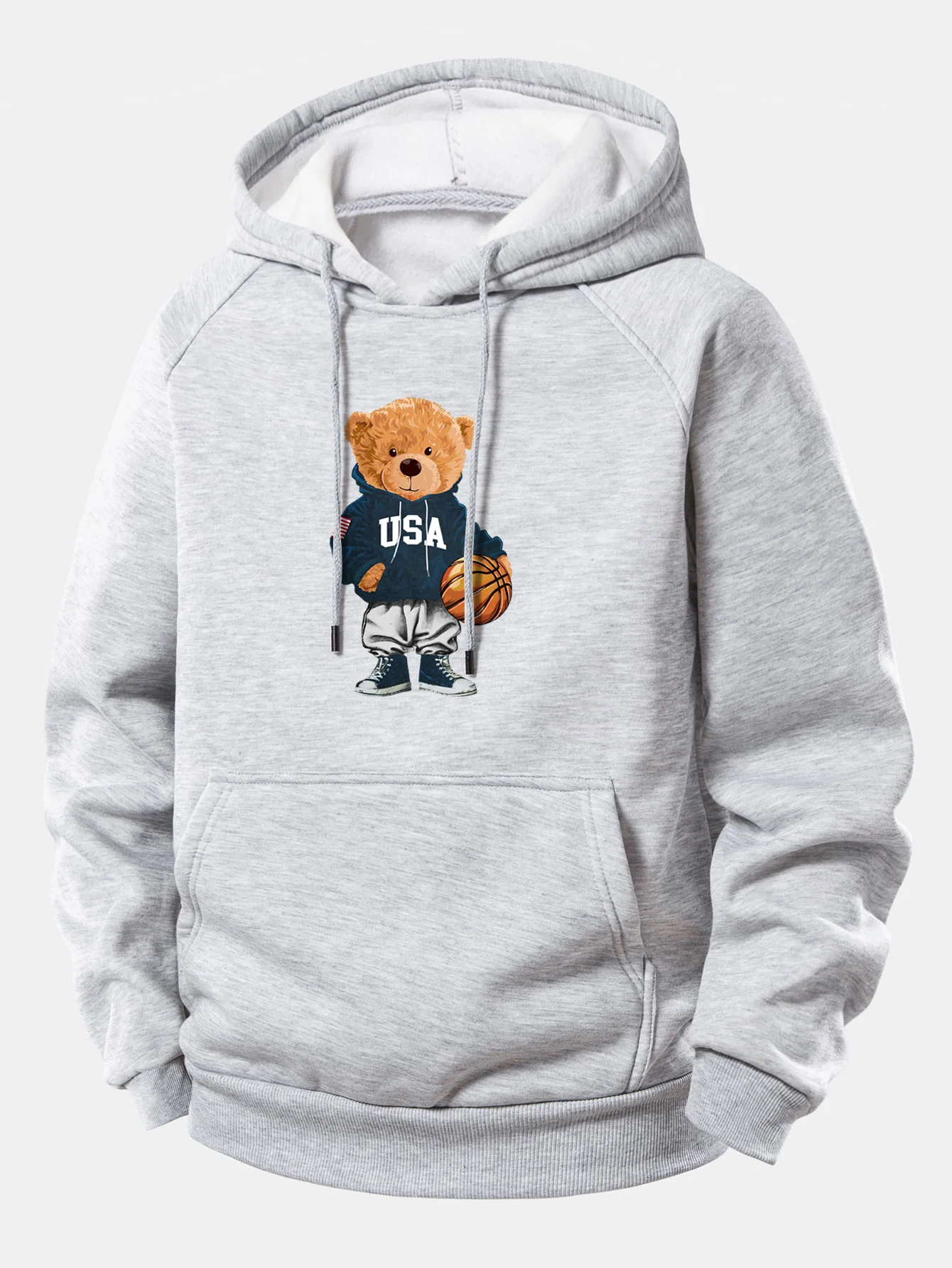 Basketball Bär Druck Kordelzug Kapuzenpullover - Image 7