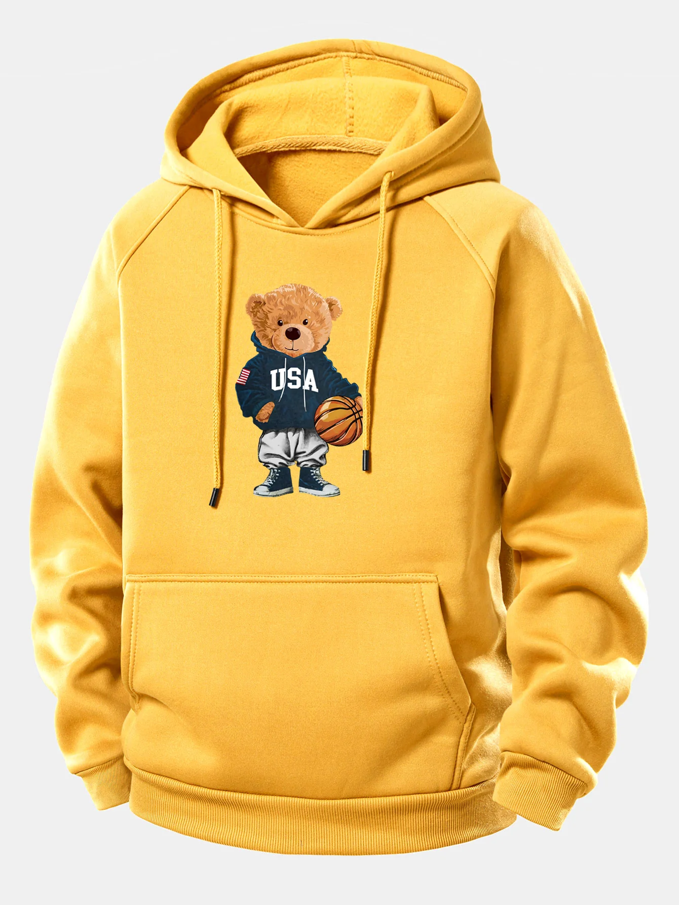Basketball Bär Druck Kordelzug Kapuzenpullover - Image 8