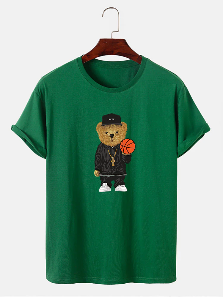 Basketball Bär Druck T-Shirt - Image 10
