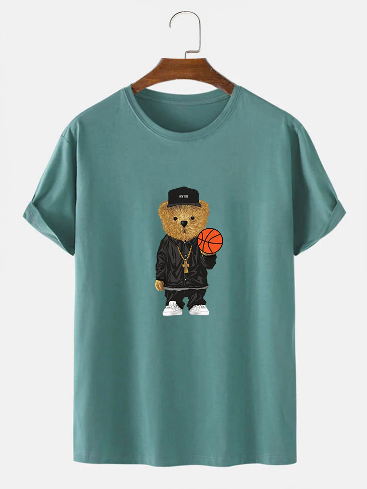 Basketball Bär Druck T-Shirt - Image 5