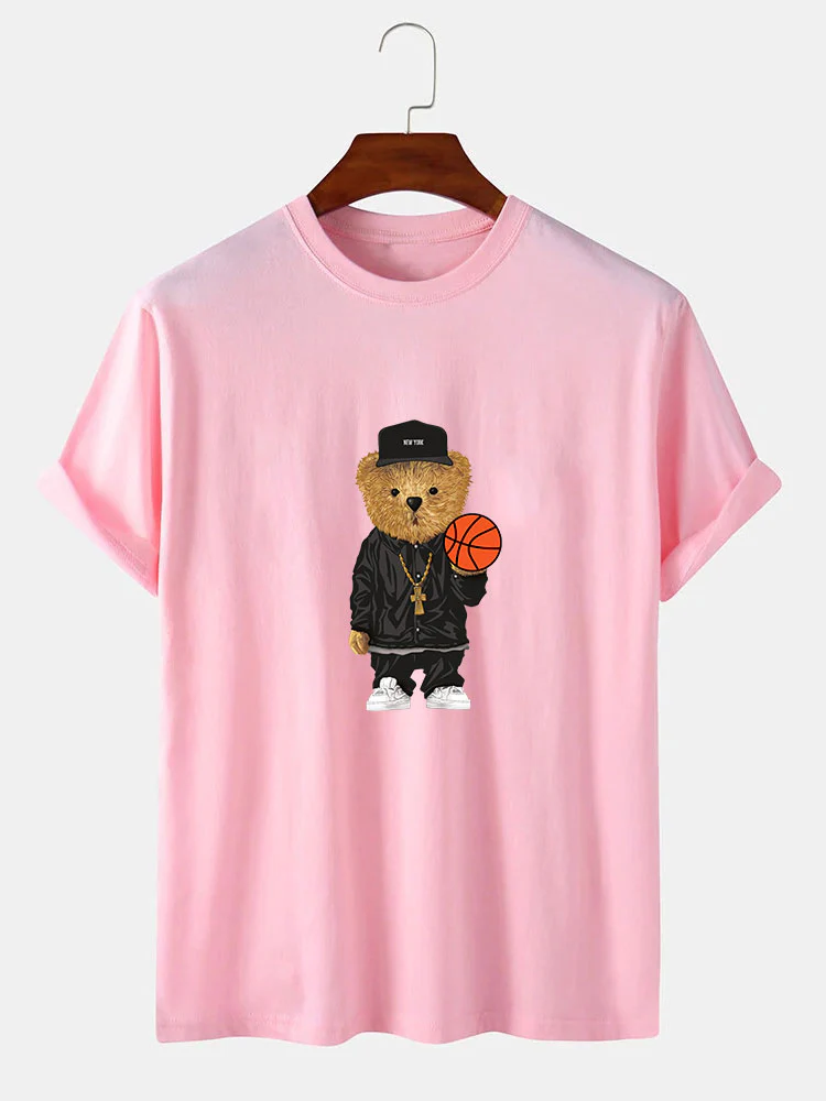 Basketball Bär Druck T-Shirt - Image 6