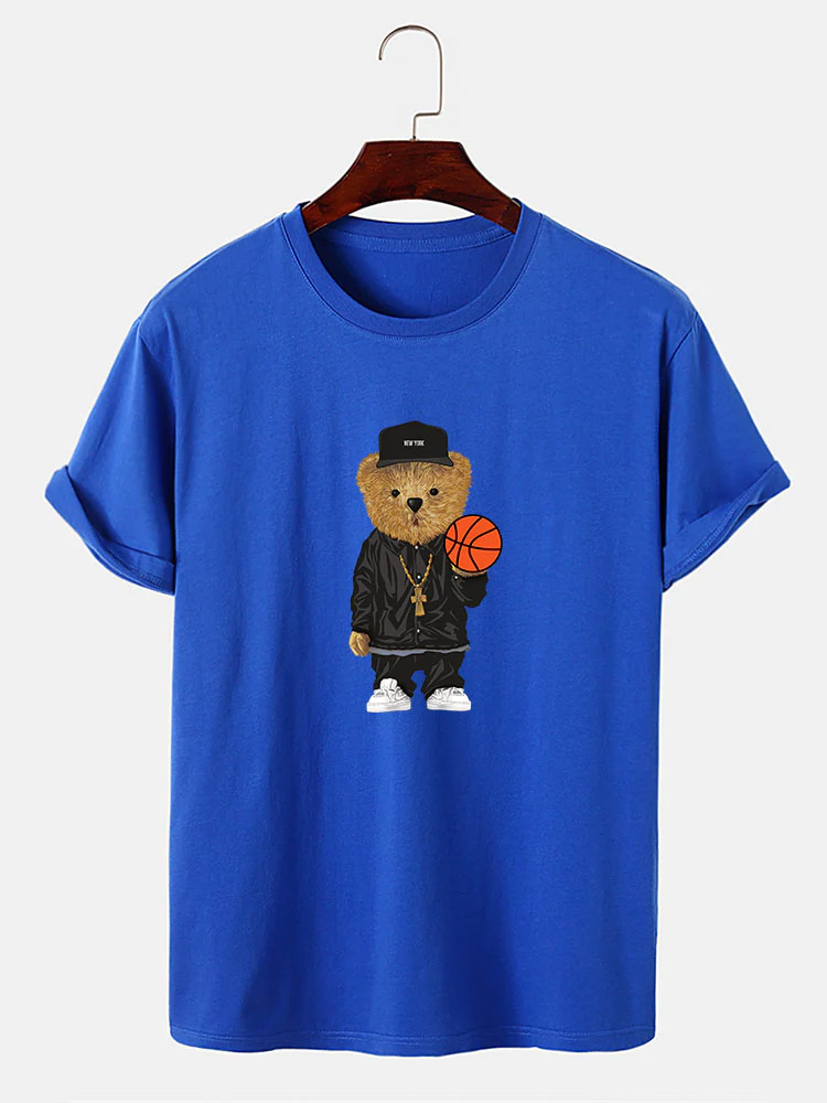 Basketball Bär Druck T-Shirt - Image 9