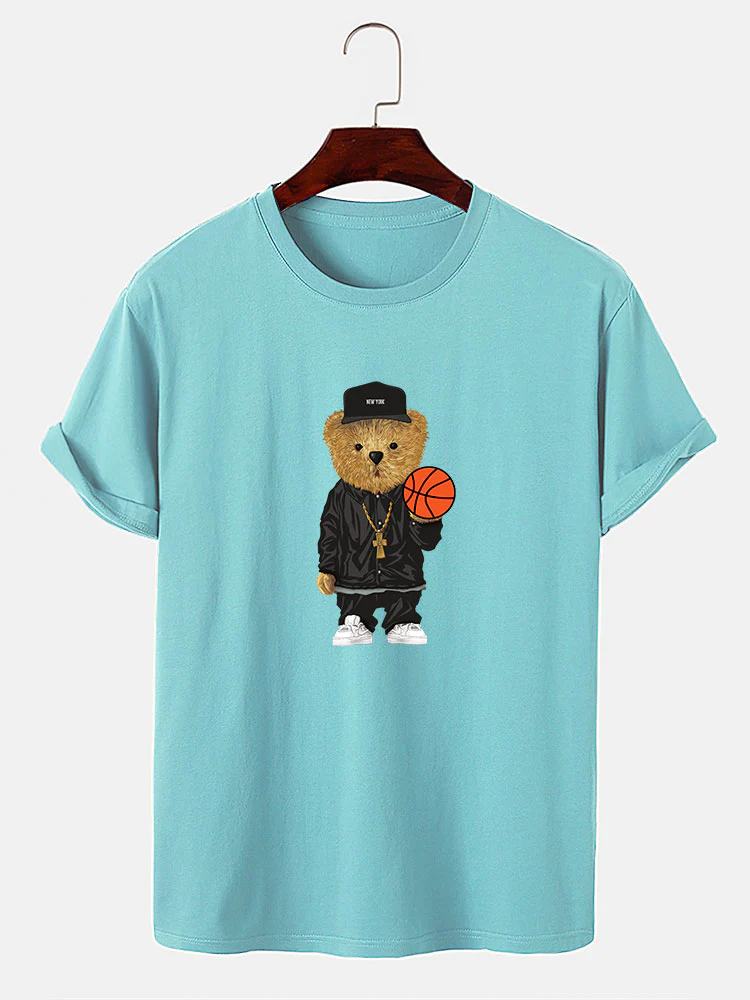 Basketball Bär Druck T-Shirt & Shorts - Image 10