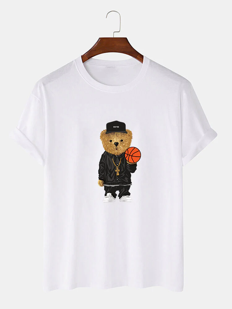 Basketball Bär Druck T-Shirt & Shorts - Image 7