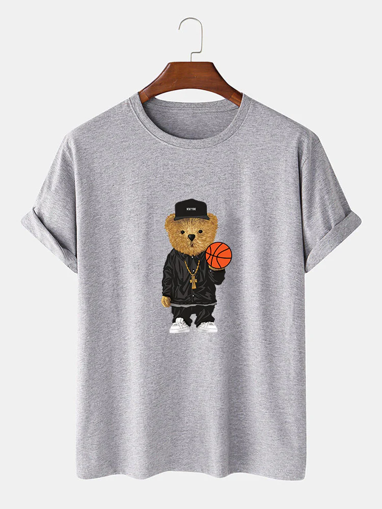 Basketball Bär Druck T-Shirt & Shorts - Image 9