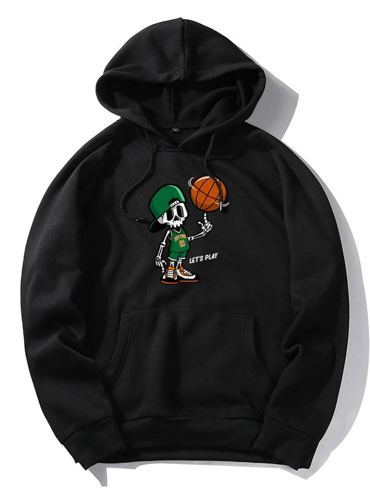 Basketball Skelett Druck Hoodie