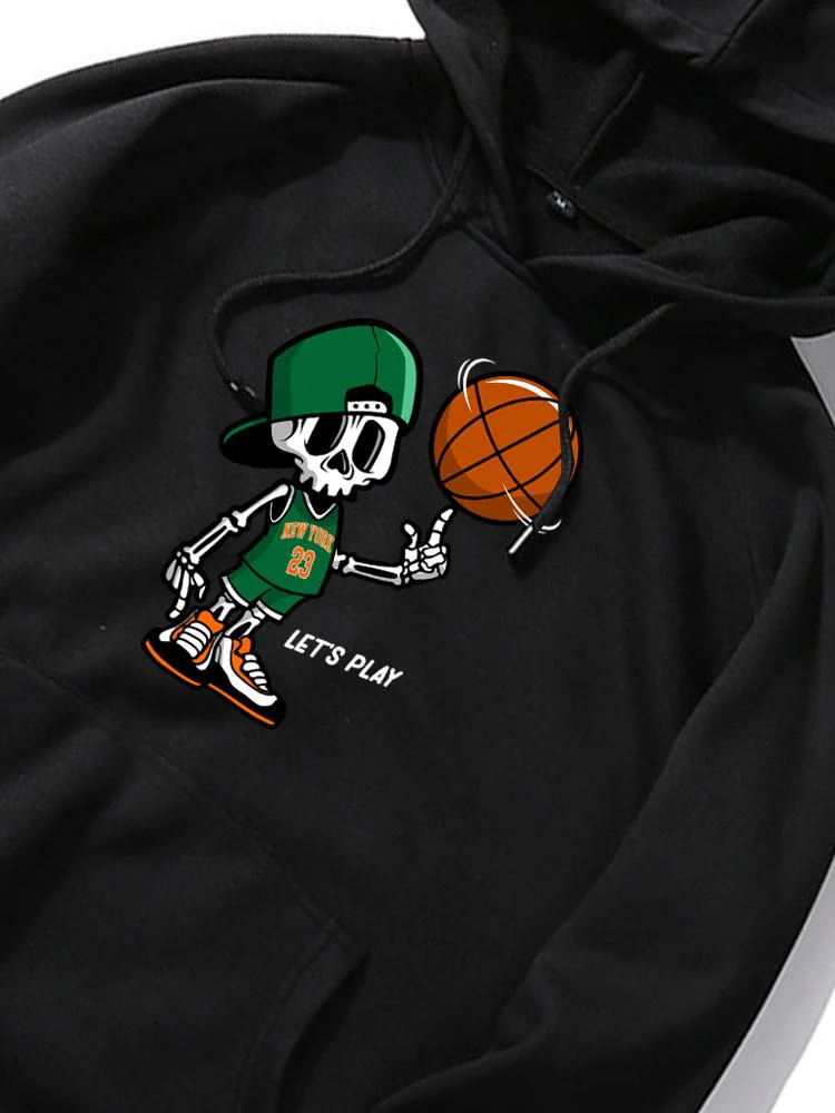Basketball Skelett Druck Hoodie - Image 2
