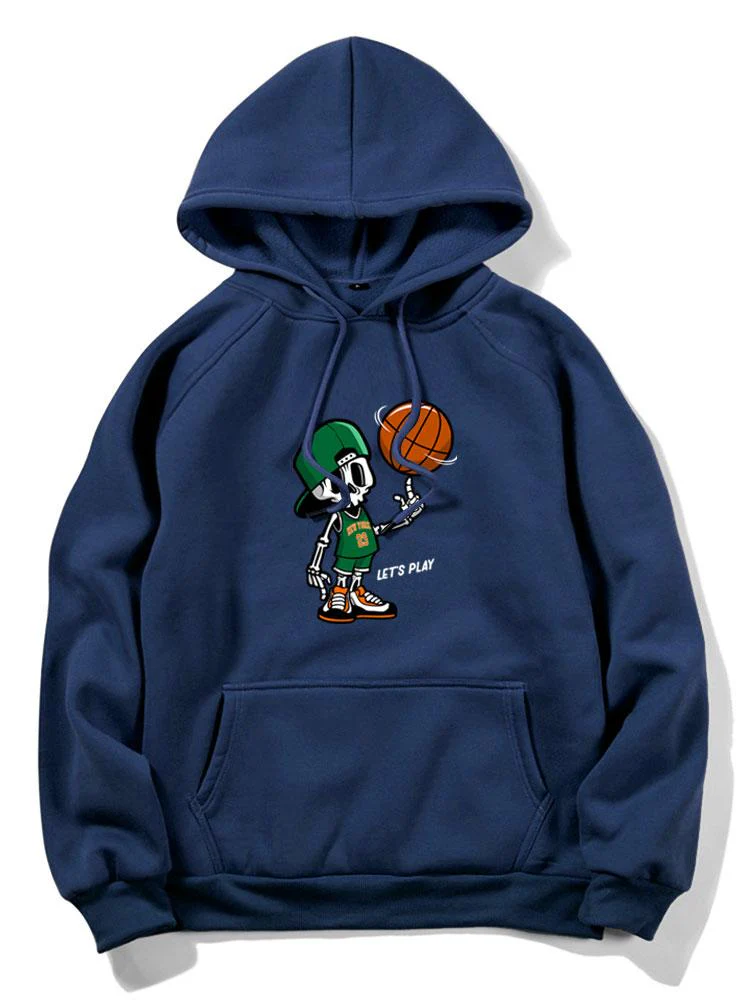 Basketball Skelett Druck Hoodie - Image 7