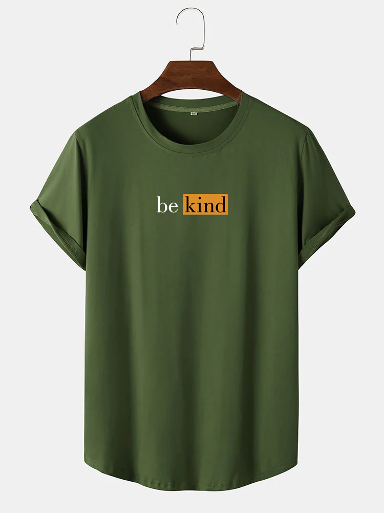 Be Kind Charakterdruck Bogen Saum T-Shirt - Image 4