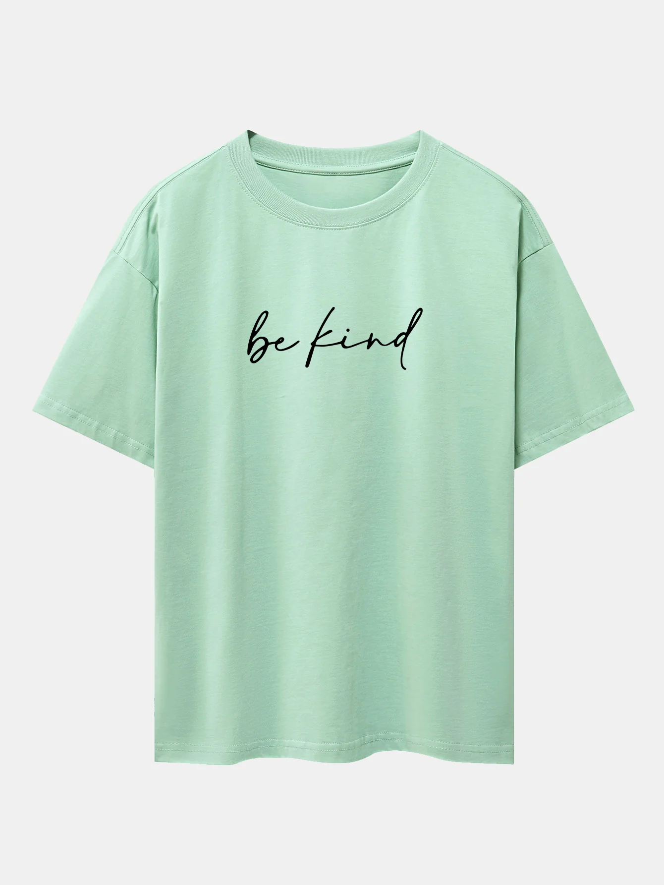 Sei nett Druck Drop-Shoulder Oversize T-Shirt - Image 12