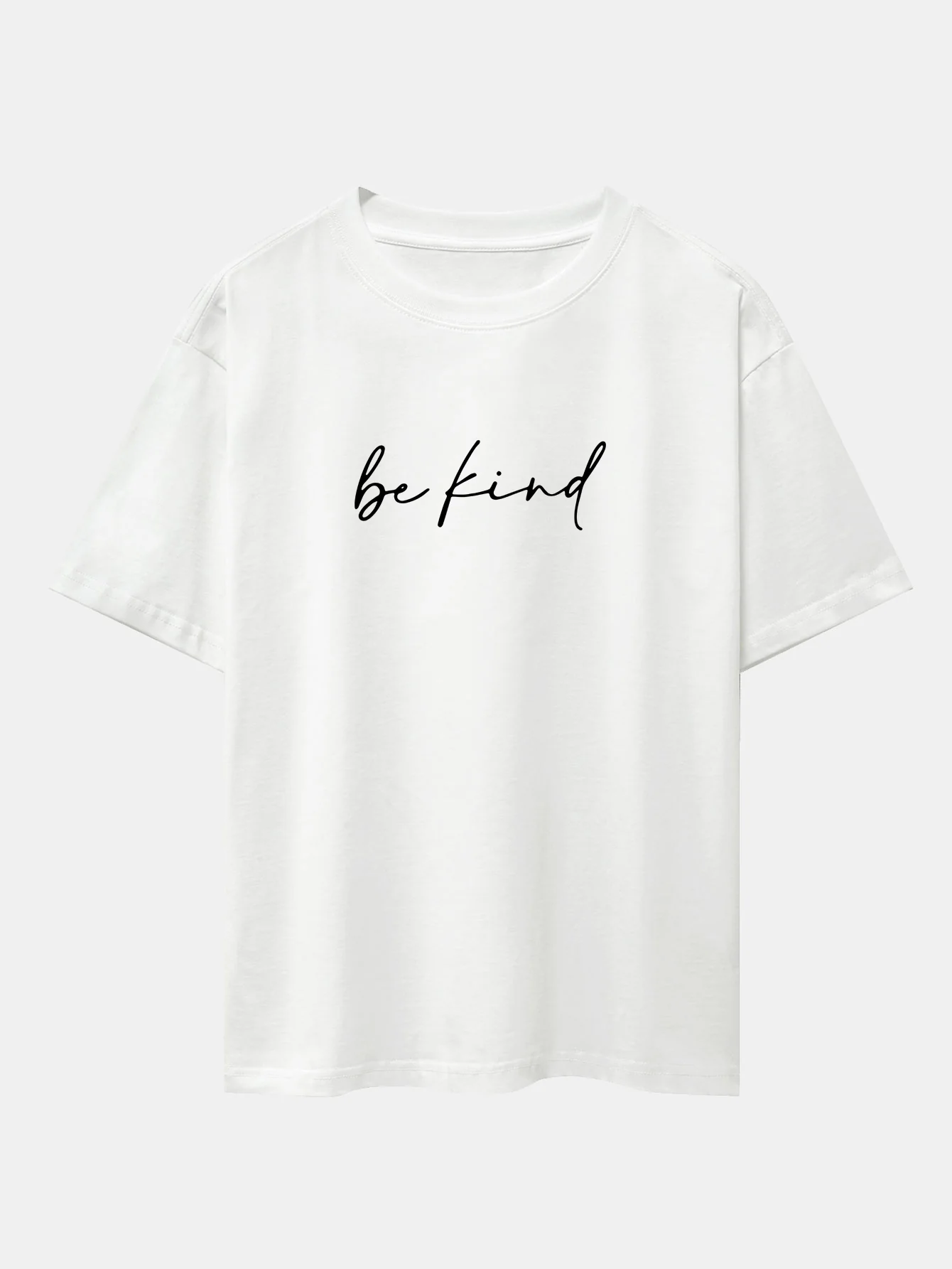 Sei nett Druck Drop-Shoulder Oversize T-Shirt - Image 3