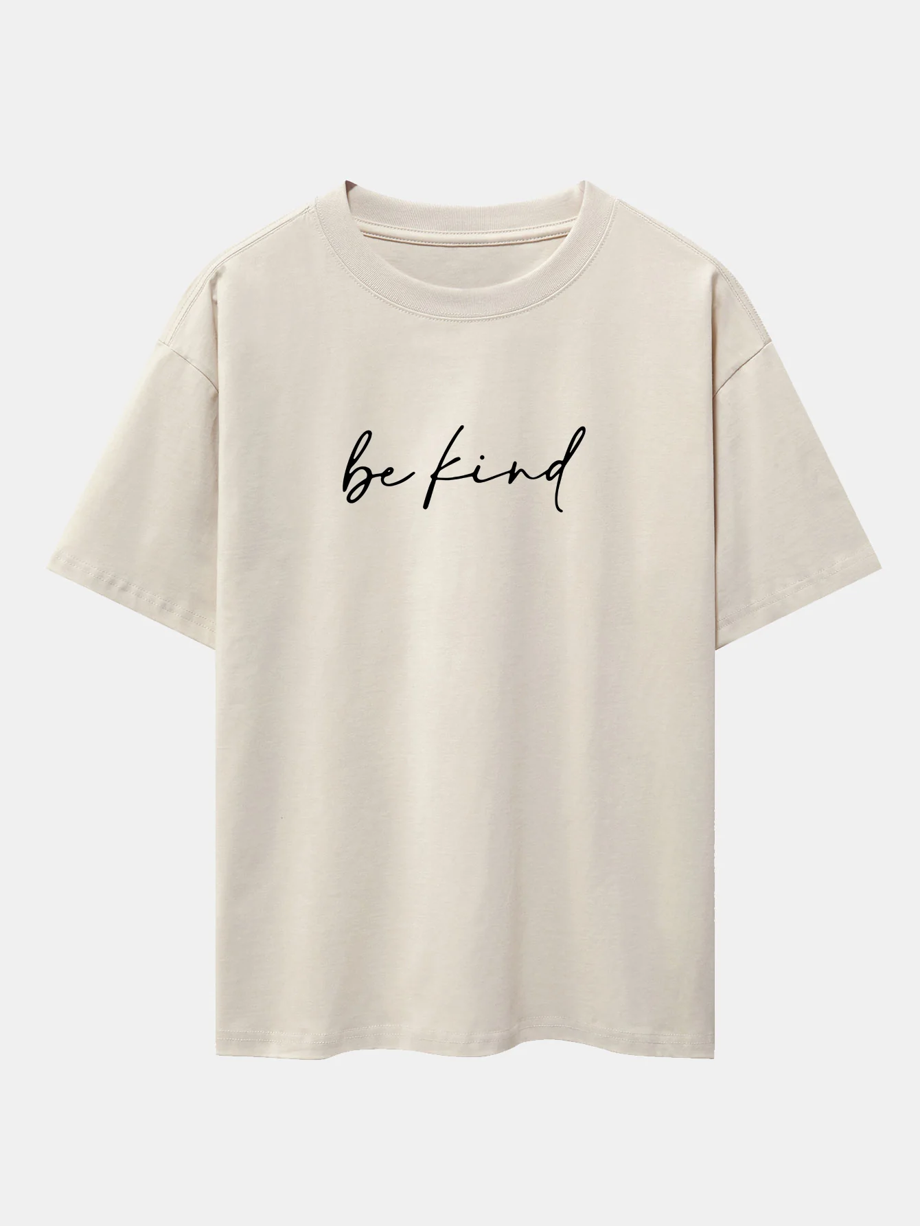 Sei nett Druck Drop-Shoulder Oversize T-Shirt - Image 5