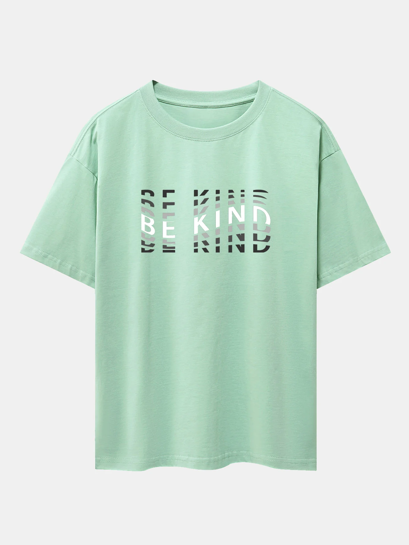Sei nett Druck Drop-Shoulder Oversize T-Shirt - Image 10