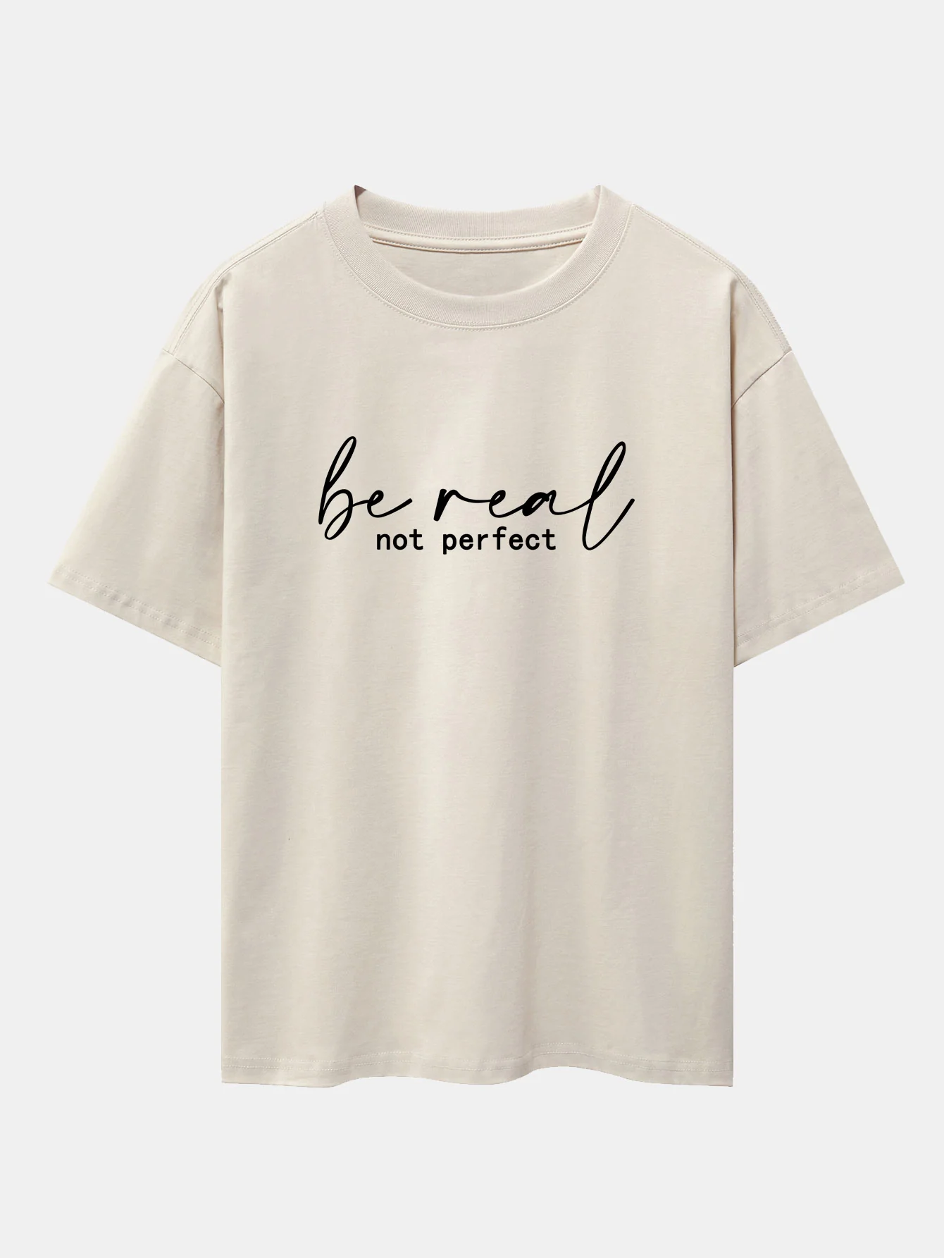 Be Real Not Perfect Print Oversize T-Shirt mit überschnittenen Schultern - Image 10