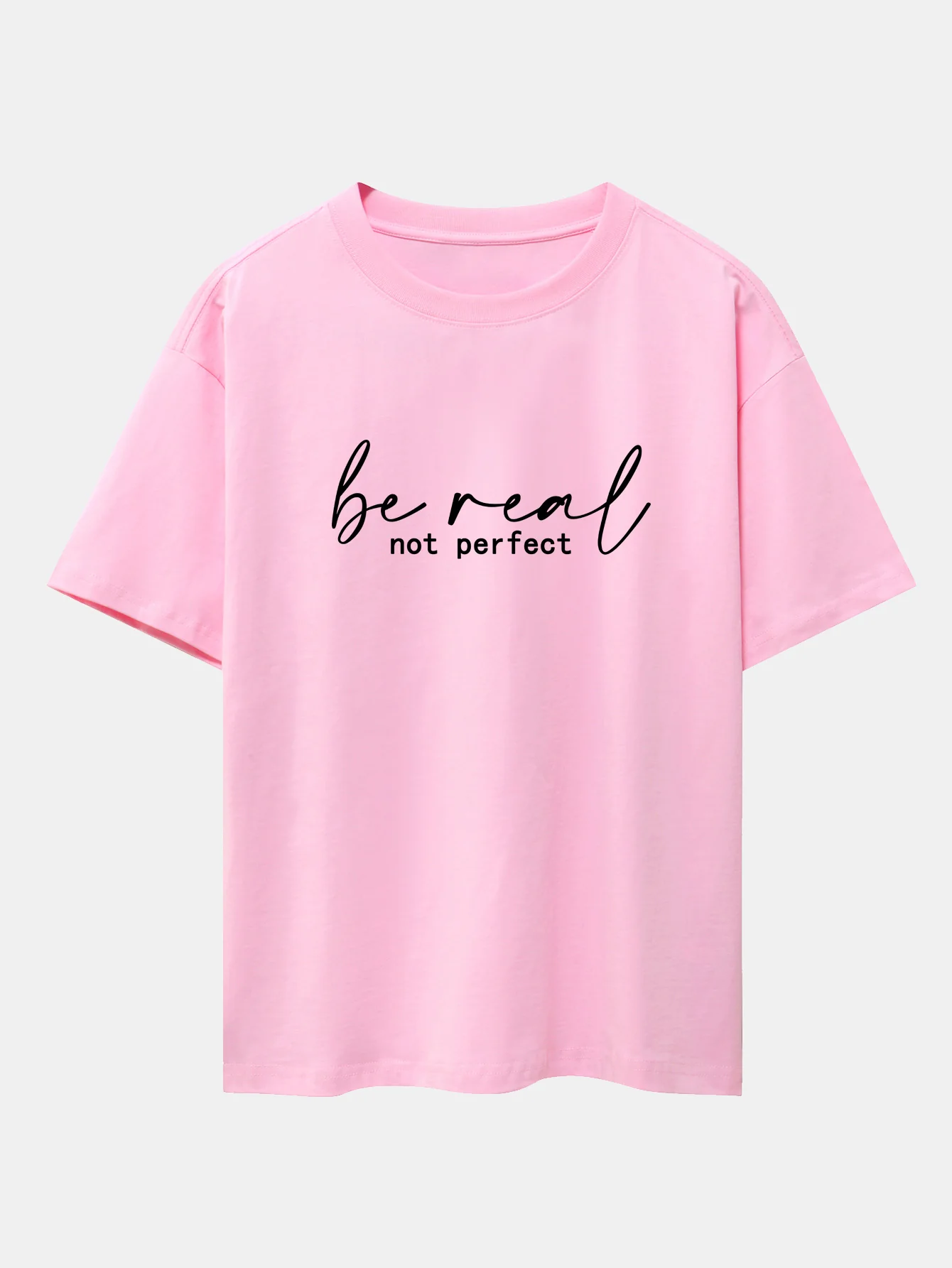 Be Real Not Perfect Print Oversize T-Shirt mit überschnittenen Schultern - Image 12