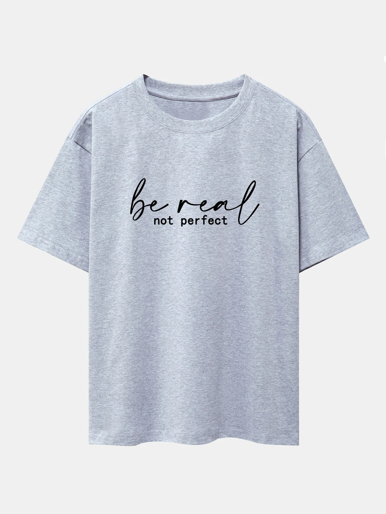Be Real Not Perfect Print Oversize T-Shirt mit überschnittenen Schultern - Image 13