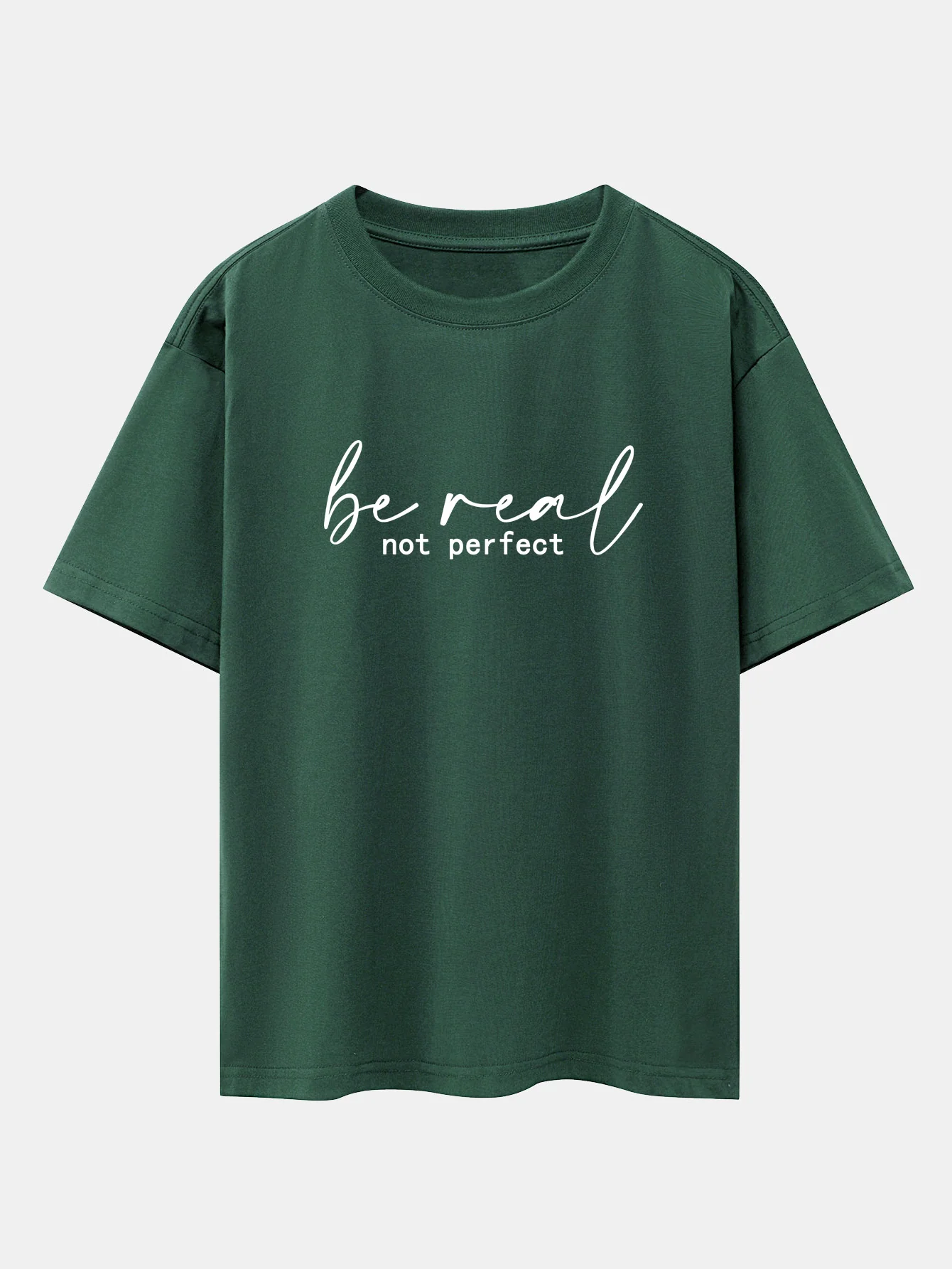 Be Real Not Perfect Print Oversize T-Shirt mit überschnittenen Schultern - Image 8