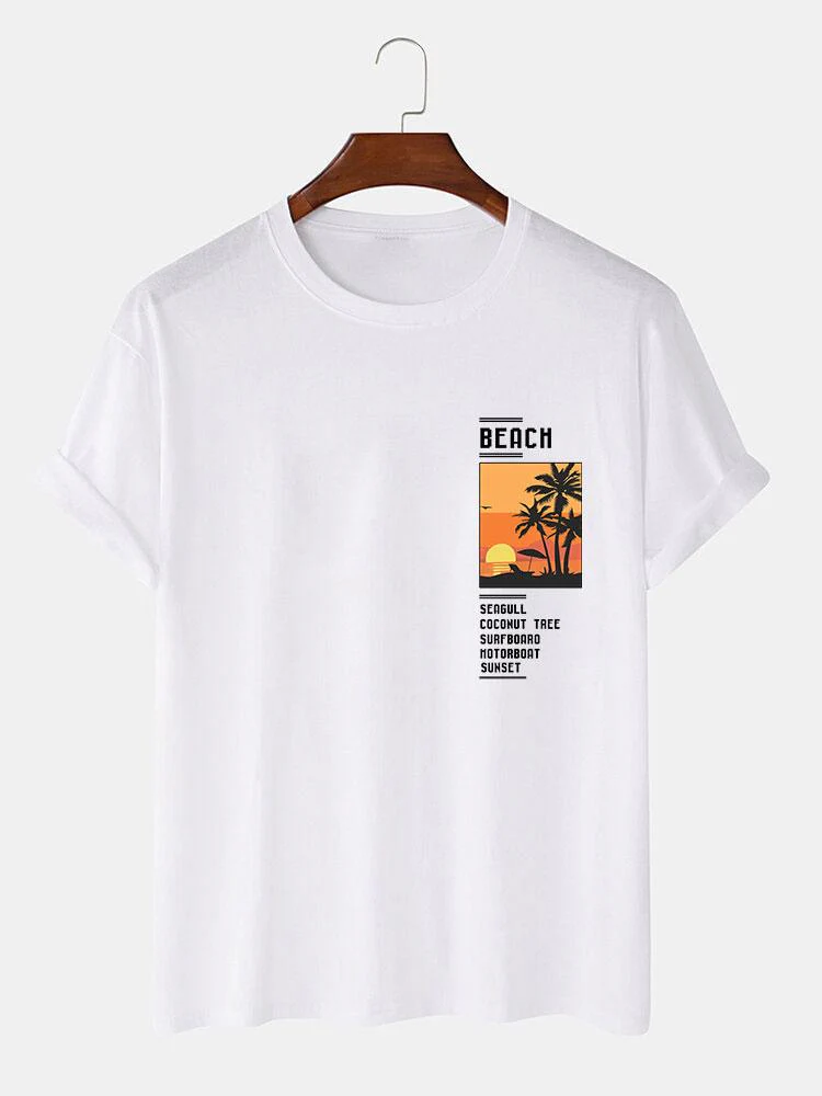 Palmenbaum Strand Landschaft Druck T-Shirt & Badehose - Image 5